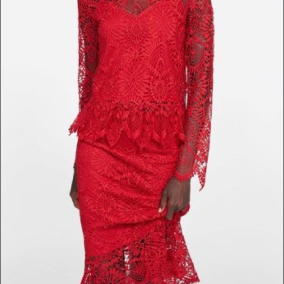 LAST NWT ZARA 2 PIECES RED TOP and SKIRT - Picture 4 of 9